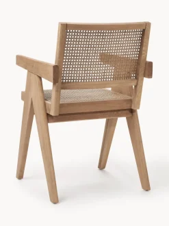 Silla con repozabrazos de tejido vienés Sissi