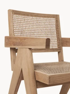 Silla con repozabrazos de tejido vienés Sissi