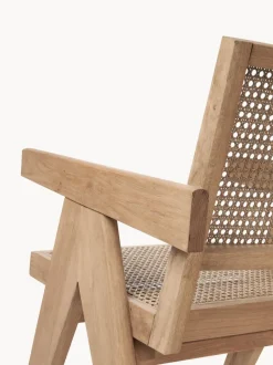 Silla con repozabrazos de tejido vienés Sissi