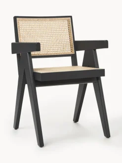 Silla con repozabrazos de tejido vienés Sissi