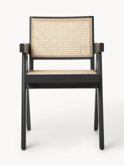 Silla con repozabrazos de tejido vienés Sissi