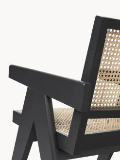 Silla con repozabrazos de tejido vienés Sissi