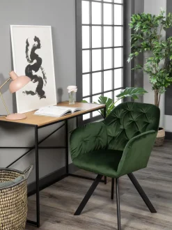 Silla con repozabrazos de terciopelo Lola