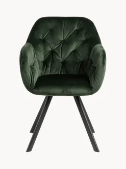 Silla con repozabrazos de terciopelo Lola