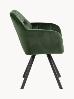 Silla con repozabrazos de terciopelo Lola