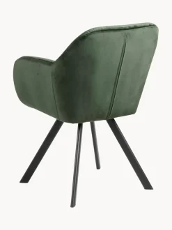 Silla con repozabrazos de terciopelo Lola