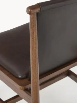 Silla de comedor de madera de fresno con asiento de cuero Hayo