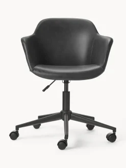Silla de escritorio con asiento estrecho de cuero sintético Fiji