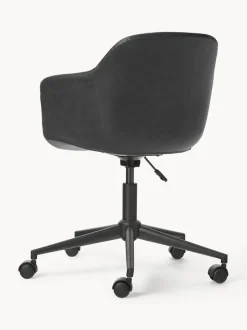 Silla de escritorio con asiento estrecho de cuero sintético Fiji