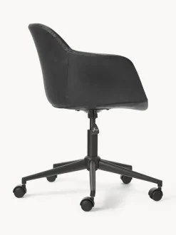 Silla de escritorio con asiento estrecho de cuero sintético Fiji