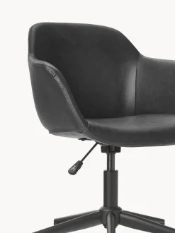 Silla de escritorio con asiento estrecho de cuero sintético Fiji