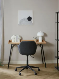 Silla de escritorio con asiento estrecho de cuero sintético Fiji