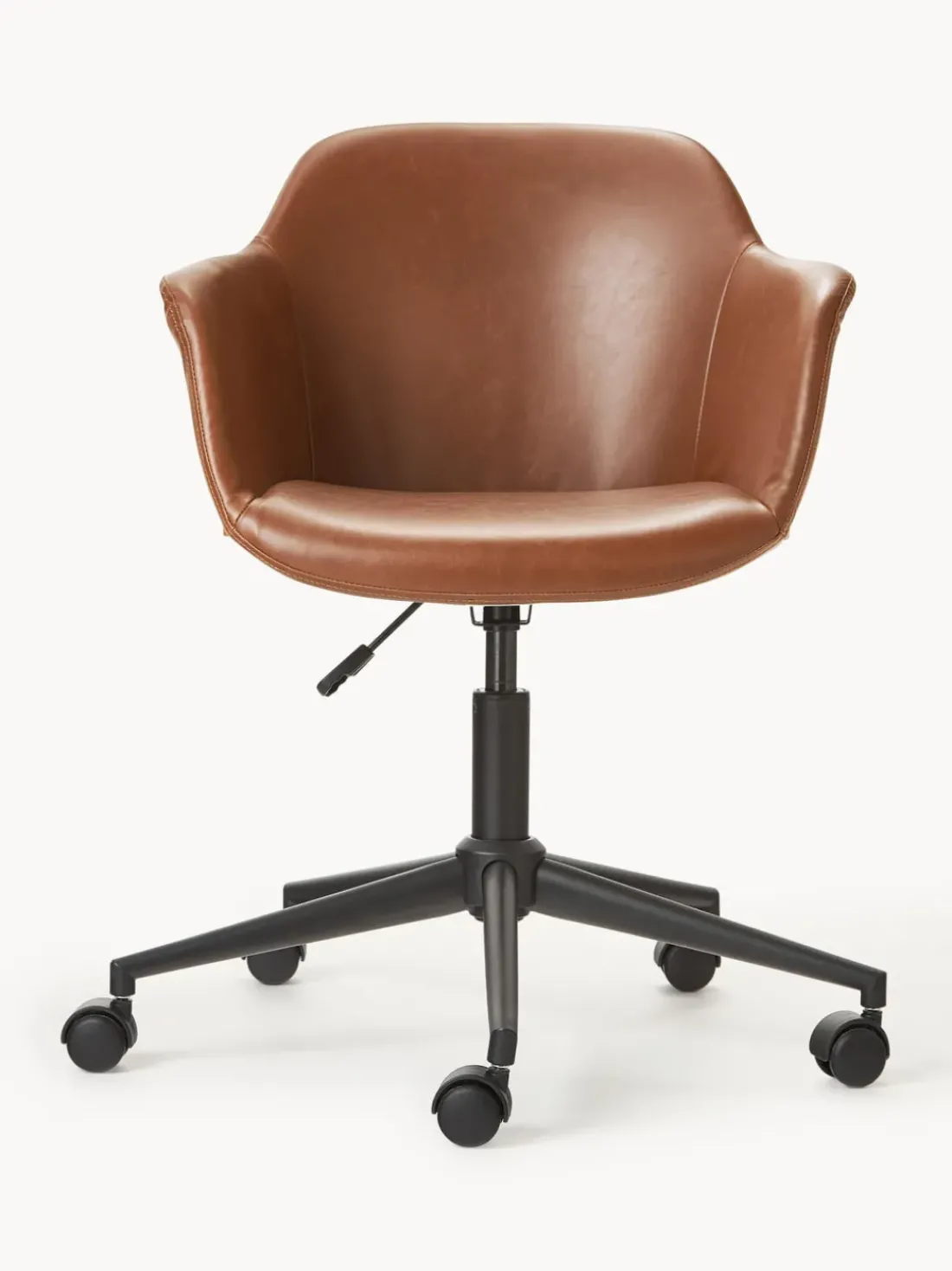 Silla de escritorio con asiento estrecho de cuero sintético Fiji