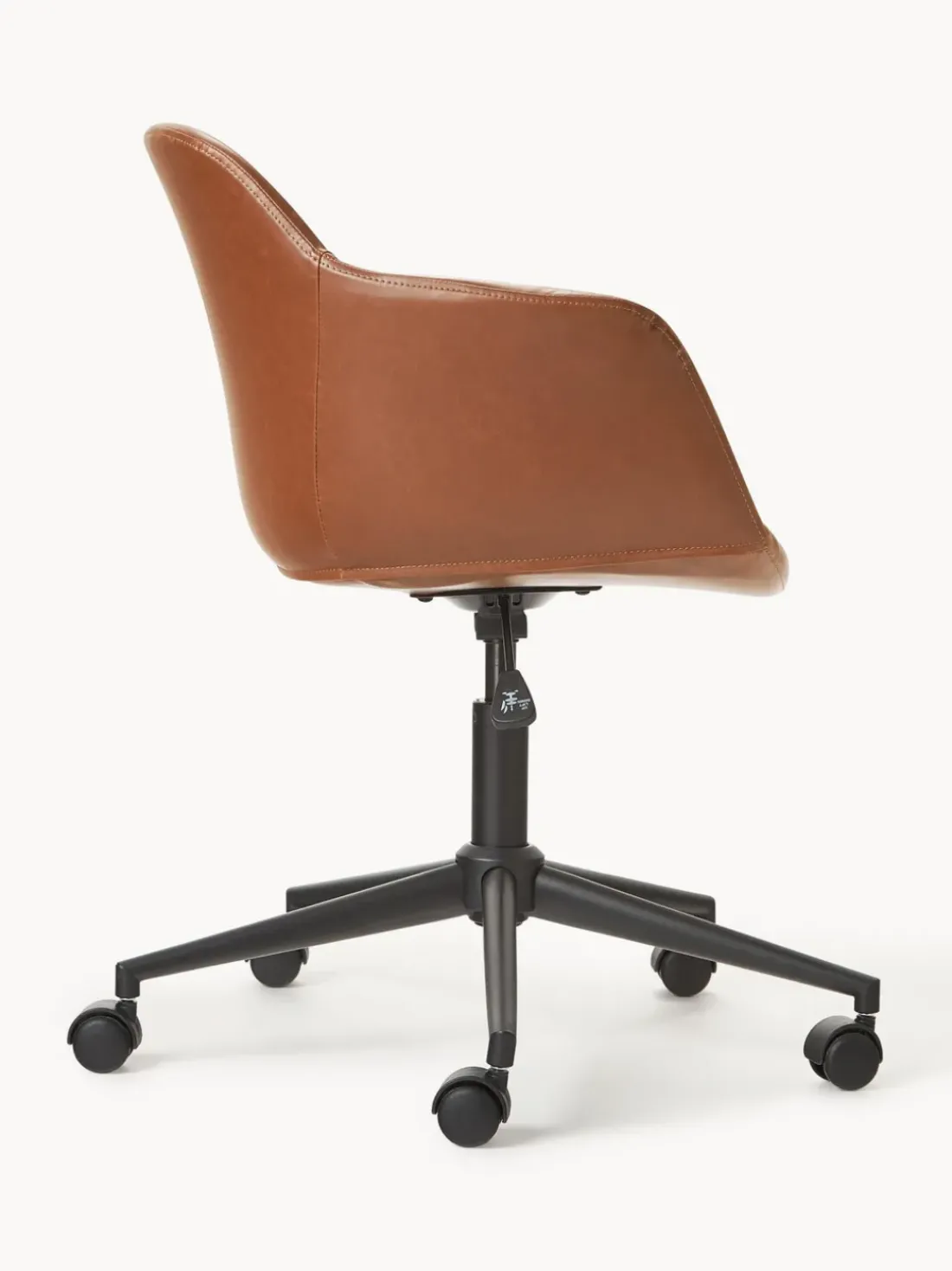 Silla de escritorio con asiento estrecho de cuero sintético Fiji