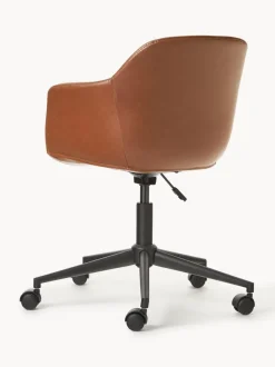 Silla de escritorio con asiento estrecho de cuero sintético Fiji