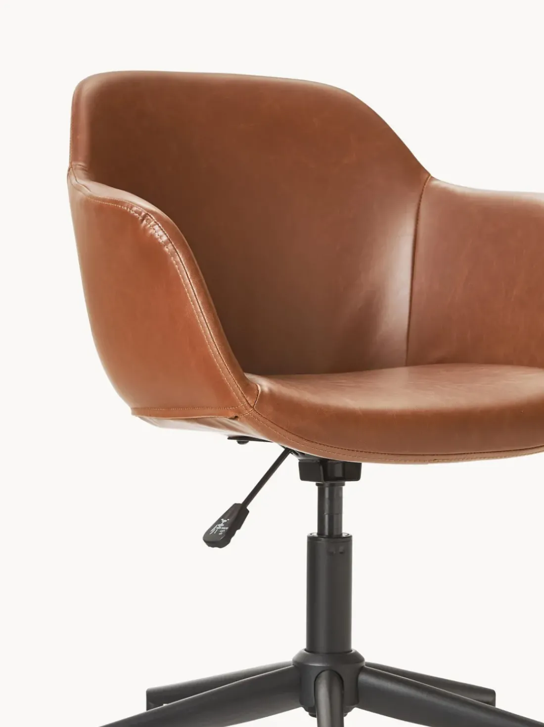 Silla de escritorio con asiento estrecho de cuero sintético Fiji