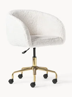 Silla de escritorio de borreguillo Emmie, altura regulable