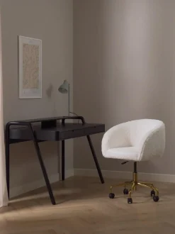 Silla de escritorio de borreguillo Emmie, altura regulable