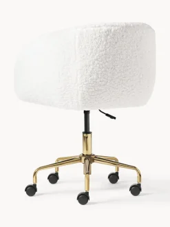 Silla de escritorio de borreguillo Emmie, altura regulable
