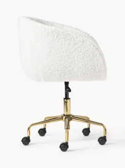 Silla de escritorio de borreguillo Emmie, altura regulable