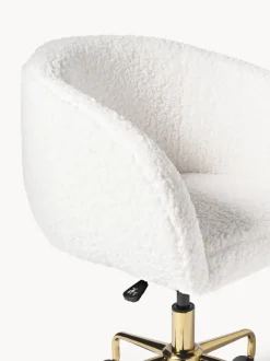 Silla de escritorio de borreguillo Emmie, altura regulable