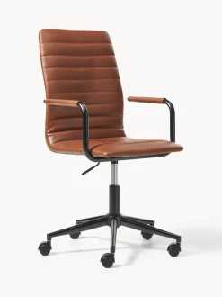 Silla de escritorio de cuero sintético Winslow, altura regulable