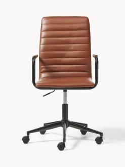 Silla de escritorio de cuero sintético Winslow, altura regulable
