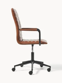 Silla de escritorio de cuero sintético Winslow, altura regulable