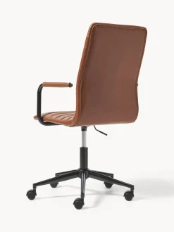 Silla de escritorio de cuero sintético Winslow, altura regulable