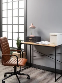 Silla de escritorio de cuero sintético Winslow, altura regulable