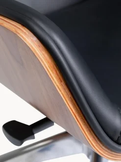 Silla de escritorio de cuero sintético Rouven, altura regulable