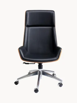 Silla de escritorio de cuero sintético Rouven, altura regulable