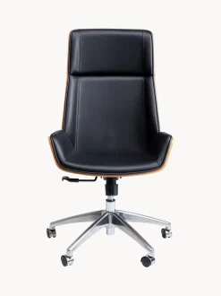 Silla de escritorio de cuero sintético Rouven, altura regulable