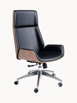 Silla de escritorio de cuero sintético Rouven, altura regulable
