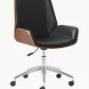 Silla de escritorio de cuero sintético Rouven, altura regulable