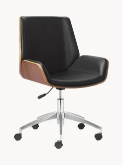 Silla de escritorio de cuero sintético Rouven, altura regulable