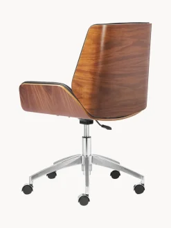 Silla de escritorio de cuero sintético Rouven, altura regulable