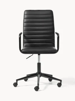 Silla de escritorio de cuero sintético Winslow, ajustable en altura