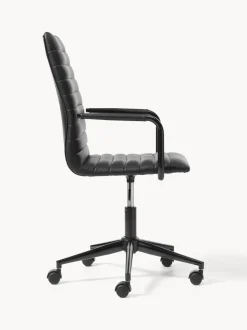 Silla de escritorio de cuero sintético Winslow, ajustable en altura