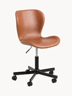 Silla de escritorio de cuero sintético Batilda, altura regulable