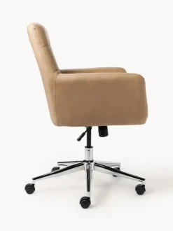 Silla de escritorio de piel sintética con reposabrazos Benson, altura regulable
