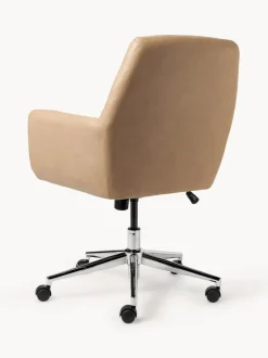 Silla de escritorio de piel sintética con reposabrazos Benson, altura regulable