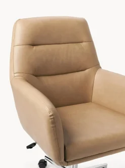 Silla de escritorio de piel sintética con reposabrazos Benson, altura regulable