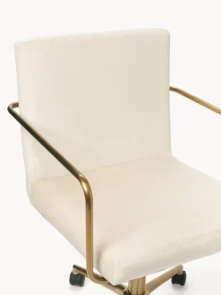 Silla de escritorio de terciopelo con reposabrazos Kashya, altura regulable