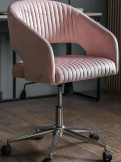 Silla de escritorio de terciopelo Murray, altura regulable