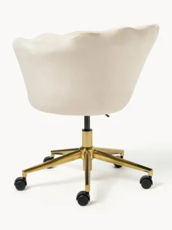 Silla de escritorio de terciopelo con reposabrazos Oyster, altura regulable