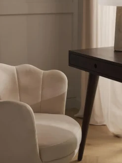 Silla de escritorio de terciopelo con reposabrazos Oyster, altura regulable