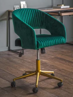 Silla de escritorio de terciopelo regulable en altura Murray