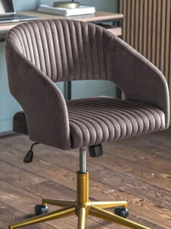 Silla de escritorio de terciopelo regulable en altura Murray