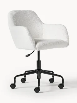 Silla de escritorio en tejido bouclé Lucie
